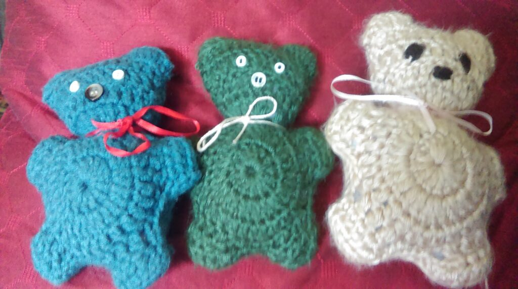 crocheted teddy bears