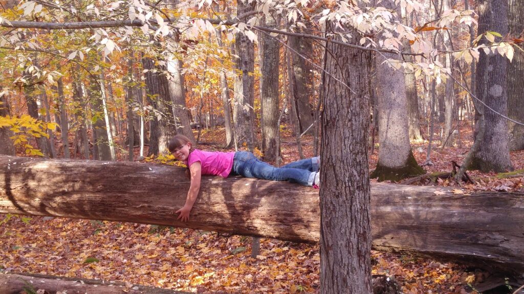 a girl in the woods